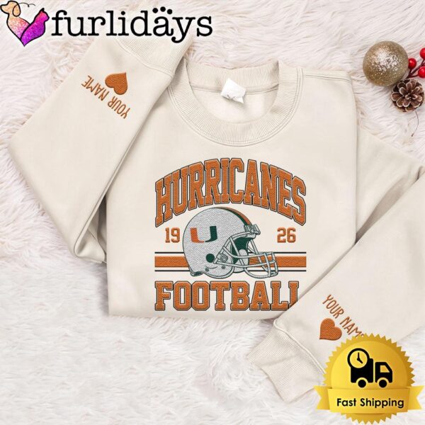 NCAA Miami Hurricanes Year The Team Was Founded Custom Embroidered Sweatshirt