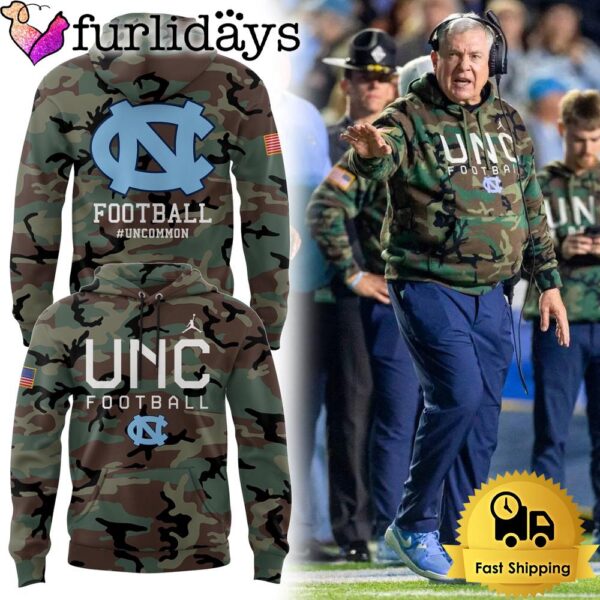 NCAA North Carolina Tar Heels Football Veteran Camo Hoodie