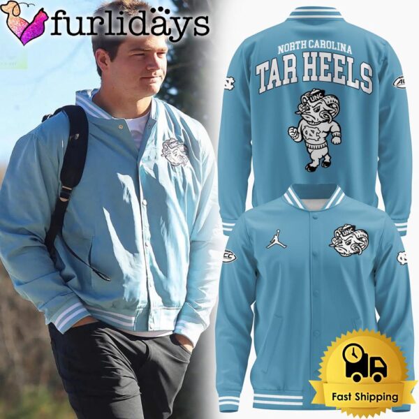 NCAA North Carolina Tar Heels Mascot Logo Baseball Jacket