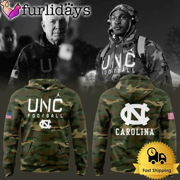 NCAA North Carolina Tar Heels UNC Football Camo Hoodie