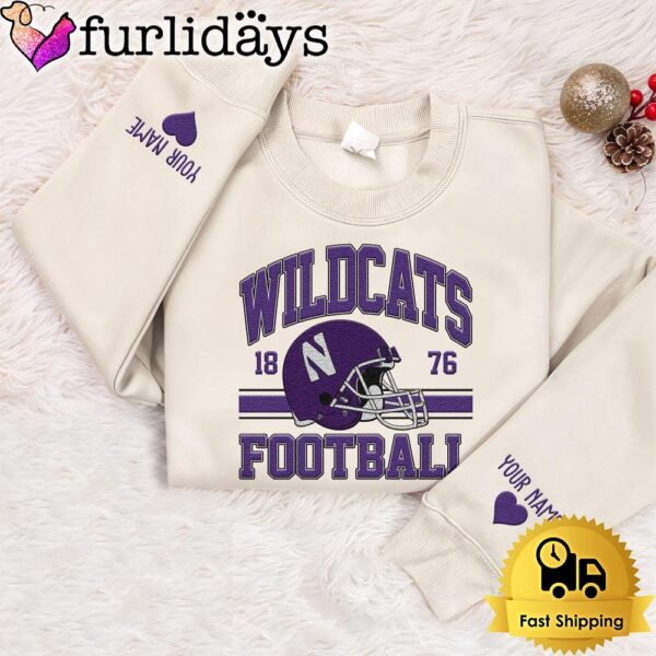 NCAA Northwestern Wildcats Year The Team Was Founded Custom Embroidered Sweatshirt