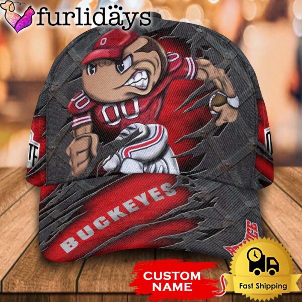 NCAA Ohio State Buckeyes 3D Mascot Custom Baseball Cap