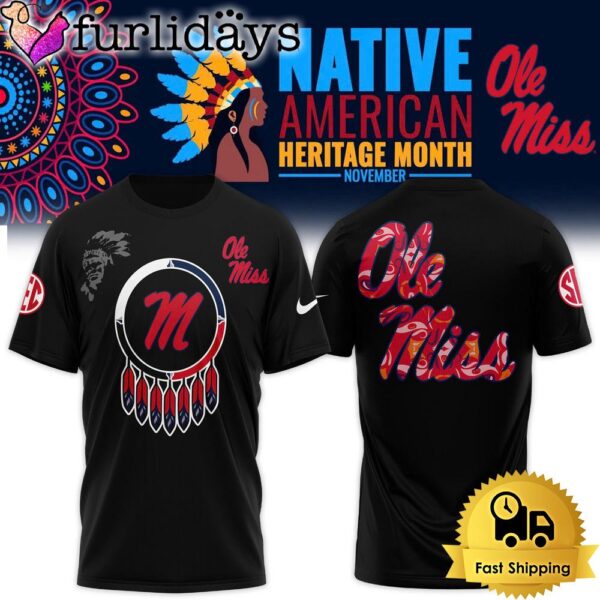 NCAA Ole Miss Rebels 2024 Native American Heritage Month T Shirt