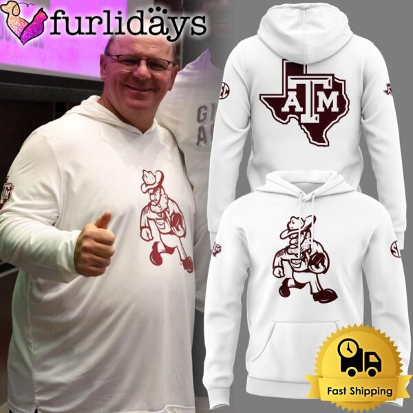 NCAA Texas A&M Aggies Mascot Team White Hoodie