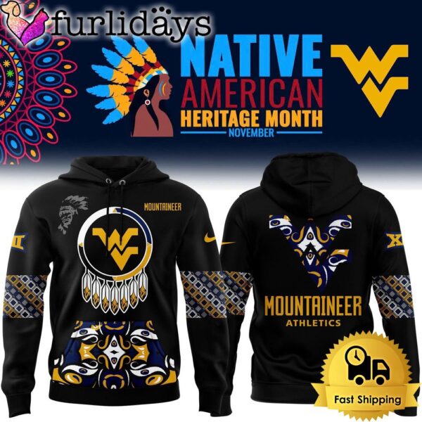 NCAA West Virginia Mountaineers 2024 Native American Heritage Month Logo Hoodie