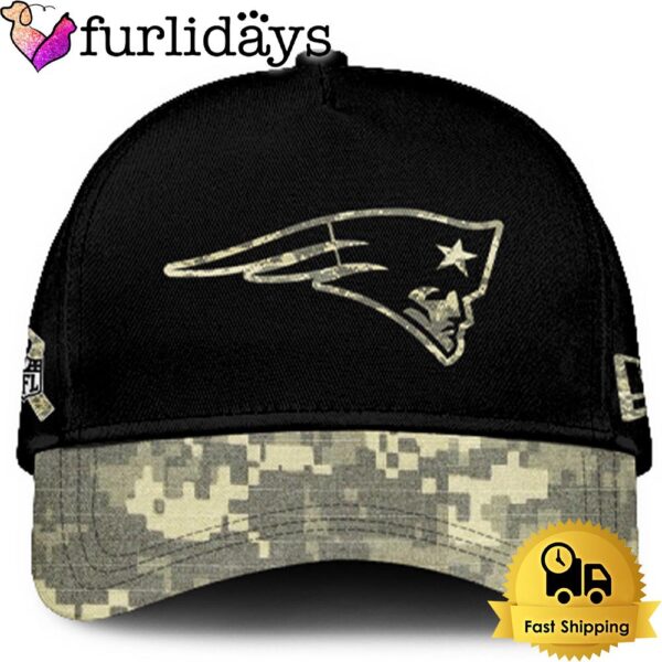 New England Patriots 2024 Salute to Service Club Black Camo Cap Gift For Veteran