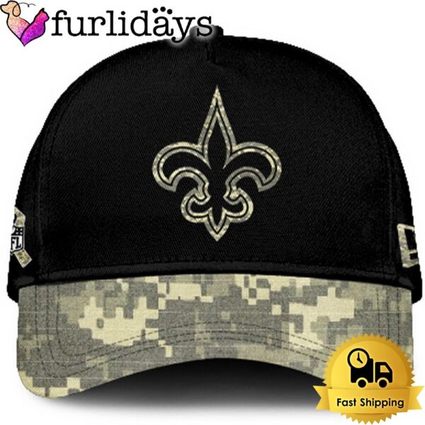 New Orleans Saints 2024 Salute to Service Club Black Camo Cap Gift For Veteran