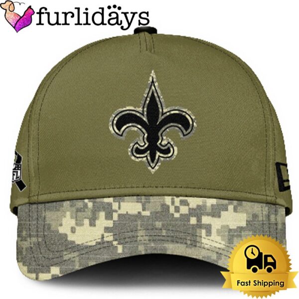 New Orleans Saints 2024 Salute to Service Club Green Camo Cap Gift For Veteran