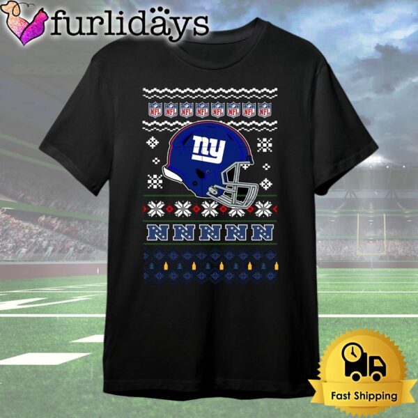 New York Giants Helmet Team Christmas T Shirt