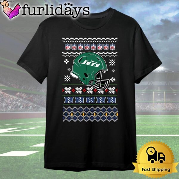 New York Jets Helmet Team Christmas T Shirt