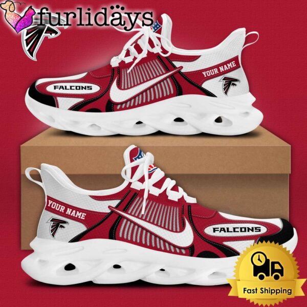 NFL Atlanta Falcons Blue White Stripes Logo Custom Clunky Max Soul Shoes