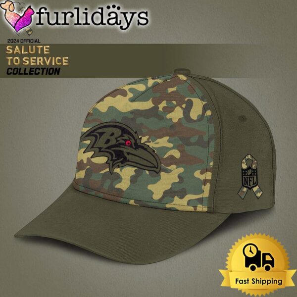 NFL Baltimore Ravens Arctic Camo 2024 Salute to Service Baseball Cap