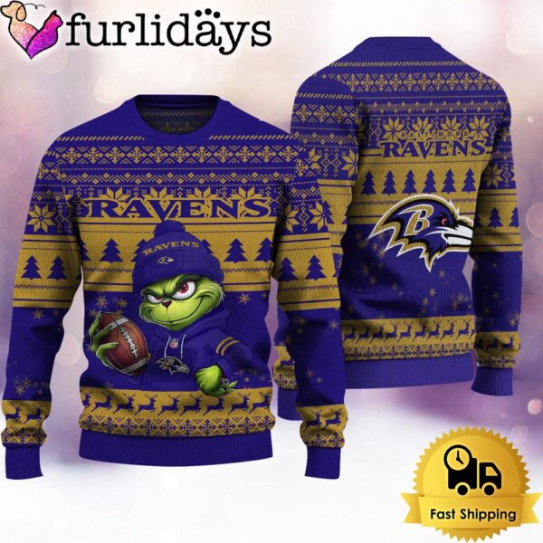 NFL Baltimore Ravens The Grinch Ugly Christmas Sweater