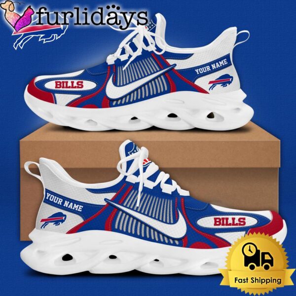 NFL Buffalo Bills Blue White Stripes Logo Custom Clunky Max Soul Shoes