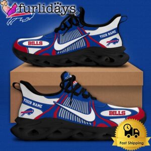 NFL Buffalo Bills Blue White Stripes Logo Custom Clunky Max Soul Shoes