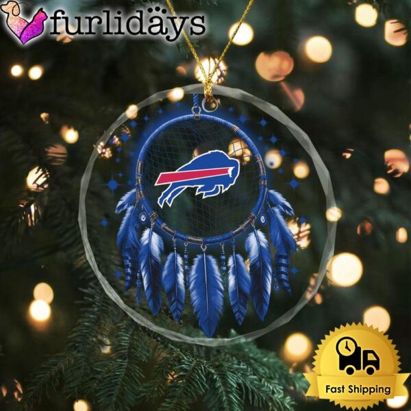 NFL Buffalo Bills Dreamcatcher Christmas Crystal Glass Ornament