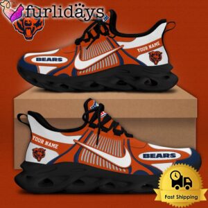 NFL Chicago Bears Blue White Stripes Logo Custom Clunky Max Soul Shoes