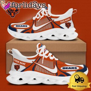 NFL Chicago Bears Blue White Stripes Logo Custom Clunky Max Soul Shoes