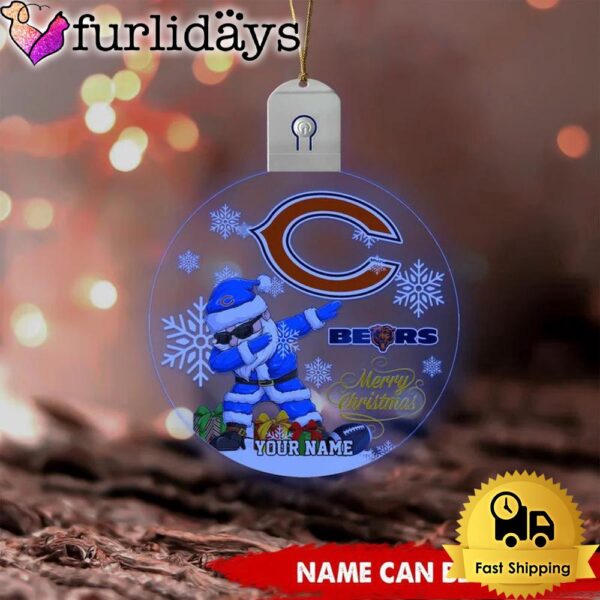 NFL Chicago Bears Dabbing Santa Custom Circle Led Acrylic Ornament