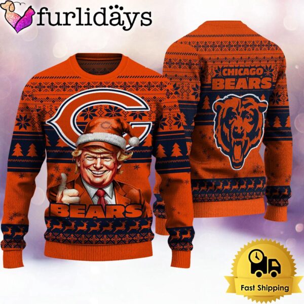 NFL Chicago Bears Donald Trump Ugly Christmas Sweater