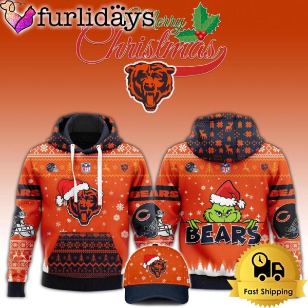 NFL Chicago Bears Grinch Merry Christmas Hoodie