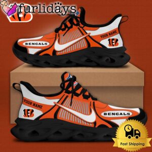 NFL Cincinnati Bengals Blue White Stripes Logo Custom Clunky Max Soul Shoes