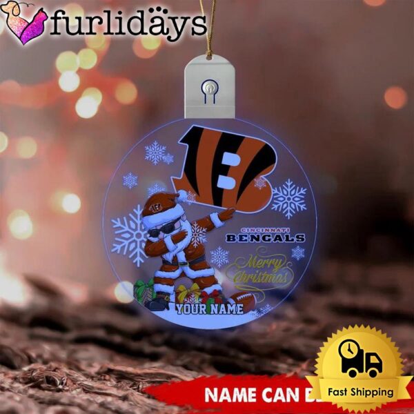 NFL Cincinnati Bengals Dabbing Santa Custom Circle Led Acrylic Ornament