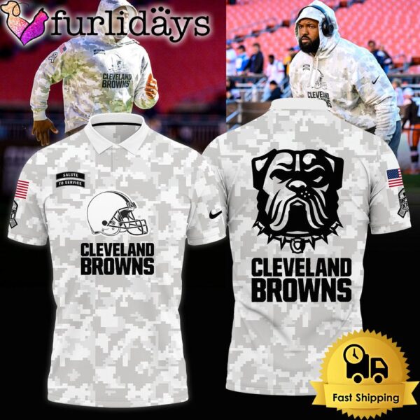 NFL Cleveland Browns Camo 2024 Salute to Service Polo Shirt