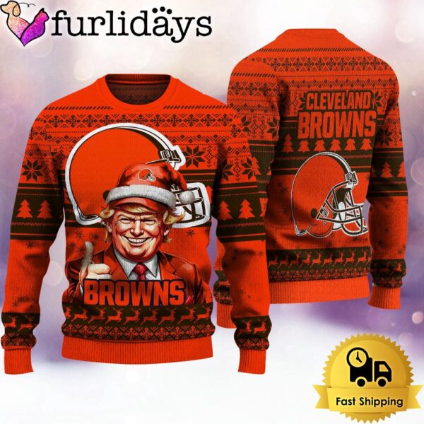 NFL Cleveland Browns Donald Trump Ugly Christmas Sweater