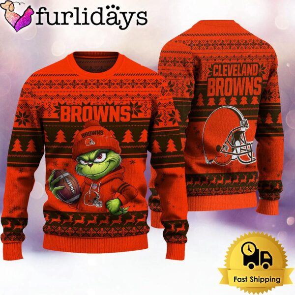 NFL Cleveland Browns The Grinch Ugly Christmas Sweater