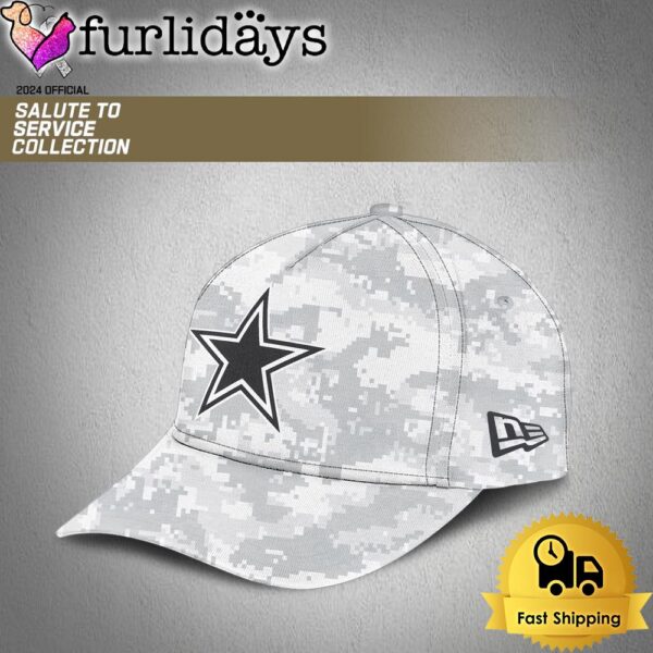 NFL Dallas Cowboys Arctic White Camo 2024 Salute to Service Baseball Cap