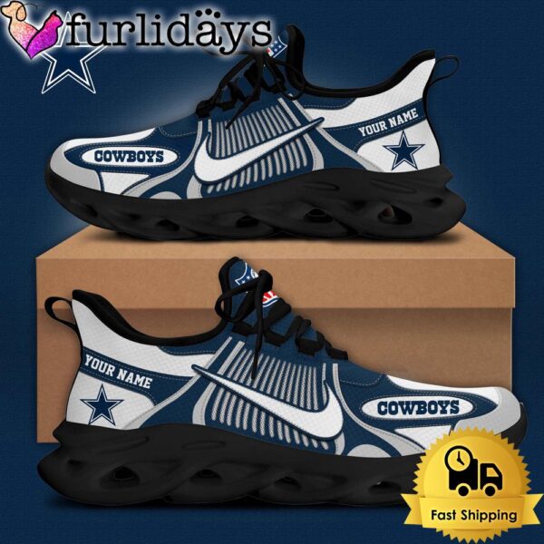 NFL Dallas Cowboys Blue White Stripes Logo Custom Clunky Max Soul Shoes