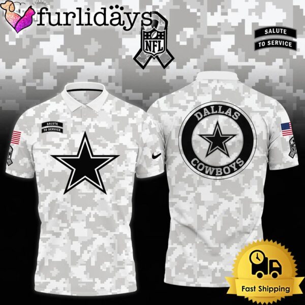 NFL Dallas Cowboys Camo 2024 Salute to Service Polo Shirt