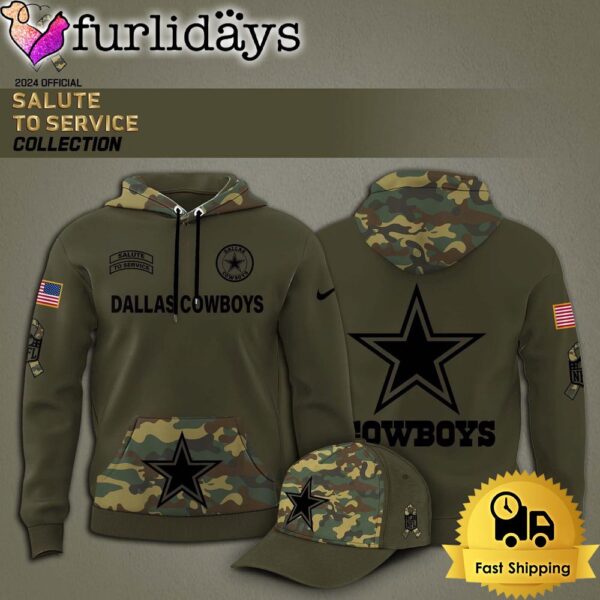 NFL Dallas Cowboys Arctic Camo 2024 Salute to Service Hoodie