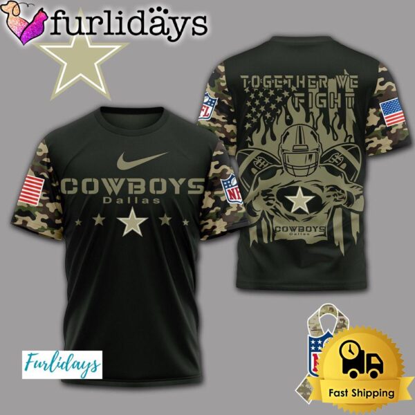 NFL Dallas Cowboys Together We Fight Camo T Shirt