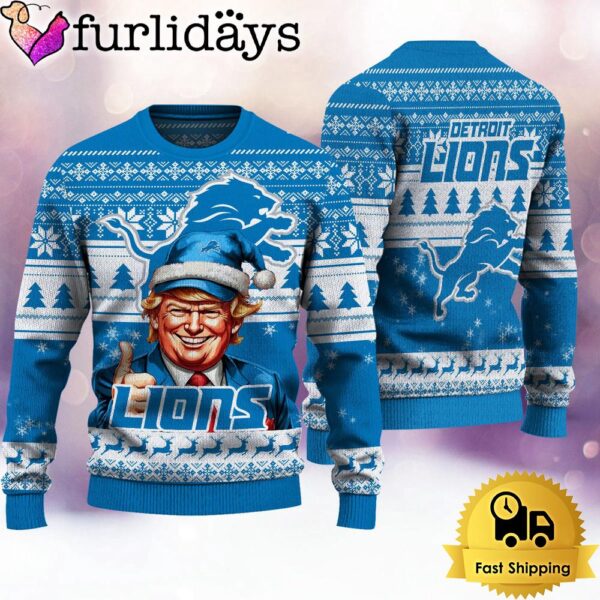 NFL Detroit Lions Donald Trump Ugly Christmas Sweater