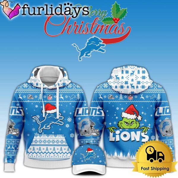 NFL Detroit Lions Grinch Merry Christmas Hoodie