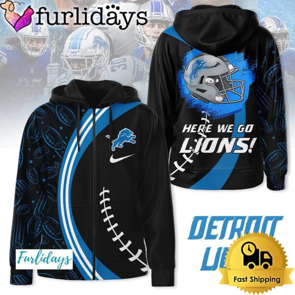 NFL Detroit Lions Here We Go Zip Hoodie