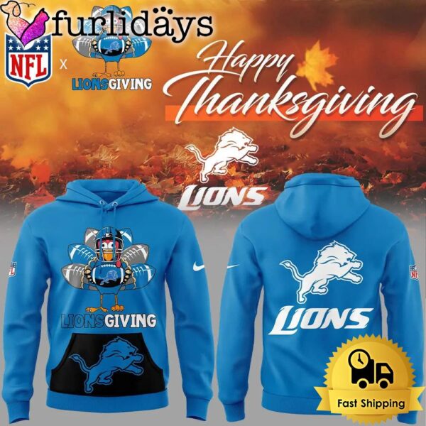 NFL Detroit Lions LionGiving Happy Thanksgiving Day Hoodie