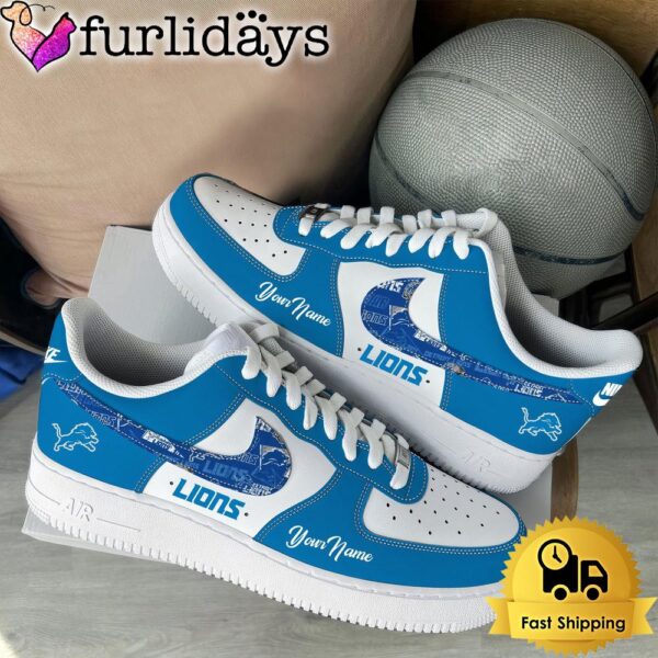 NFL Detroit Lions Logo Team Limited Edition New Design Custom Air Force 1 Shoes