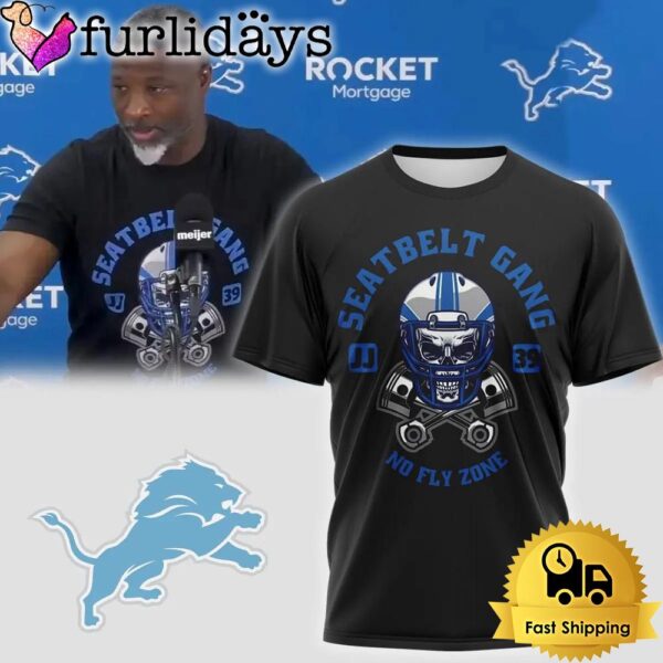 NFL Detroit Lions Seatbelt Gang No Fly Zone T Shirt