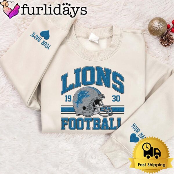 NFL Detroit Lions Year The Team Was Founded Custom Embroidered Sweatshirt