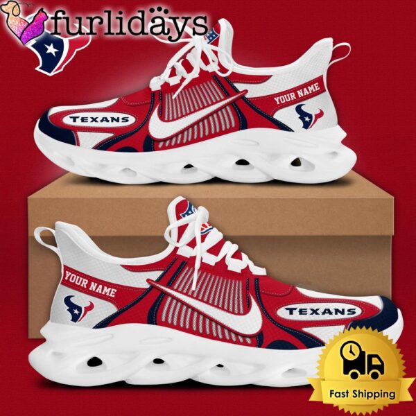 NFL Houston Texans Blue White Stripes Logo Custom Clunky Max Soul Shoes