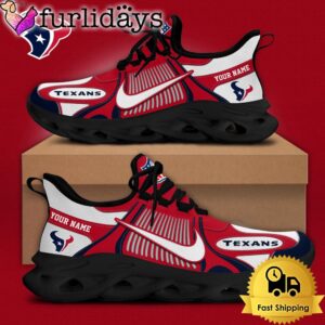 NFL Houston Texans Blue White Stripes Logo Custom Clunky Max Soul Shoes