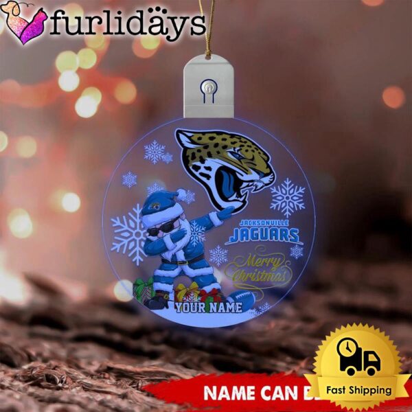 NFL Jacksonville Jaguars Dabbing Santa Custom Circle Led Acrylic Ornament