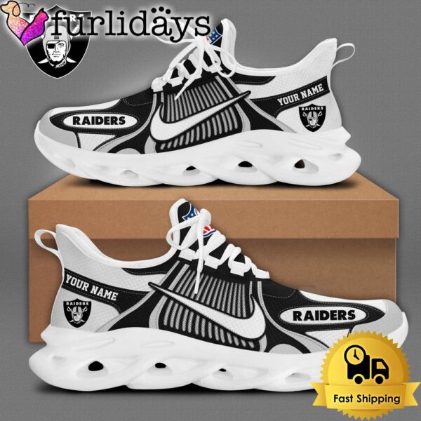 NFL Las Vegas Raiders Blue White Stripes Logo Custom Clunky Max Soul Shoes