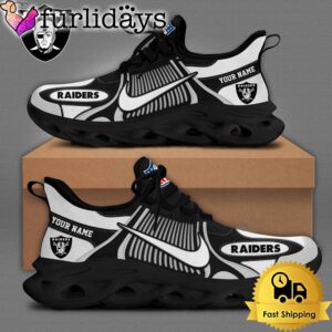 NFL Las Vegas Raiders Blue White Stripes Logo Custom Clunky Max Soul Shoes