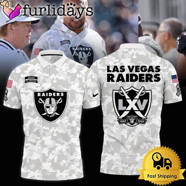 NFL Las Vegas Raiders Camo 2024 Salute to Service Polo Shirt