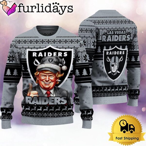 NFL Las Vegas Raiders Donald Trump Ugly Christmas Sweater