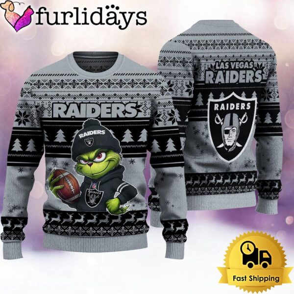 NFL Las Vegas Raiders The Grinch Ugly Christmas Sweater